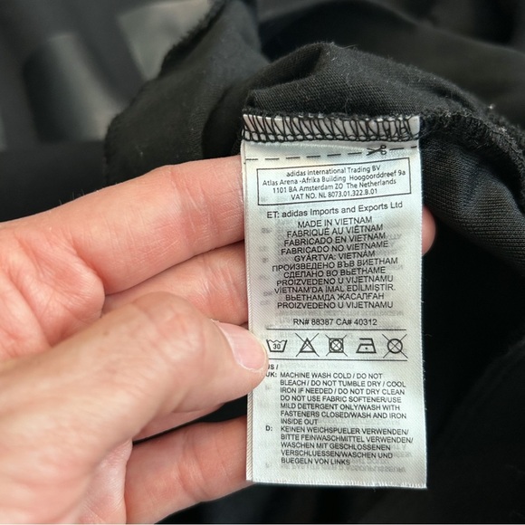 Adidas Black Sweatshirt with Half Zip Back Closure - Picture 3 of 5